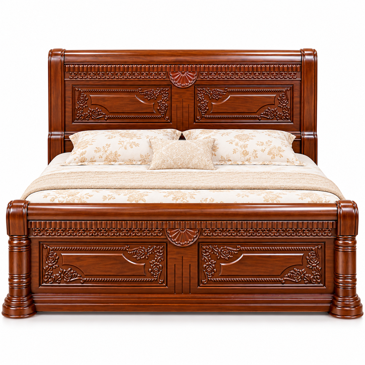 Delux Royal Heritage Luxury Carved Wooden Bed