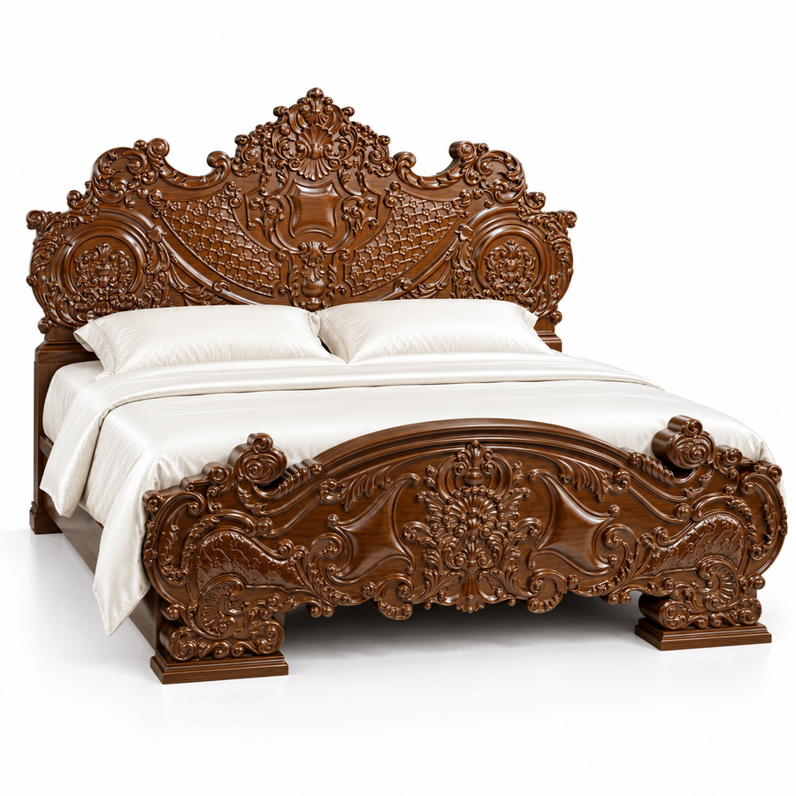 Ornate Mahogany Bed
